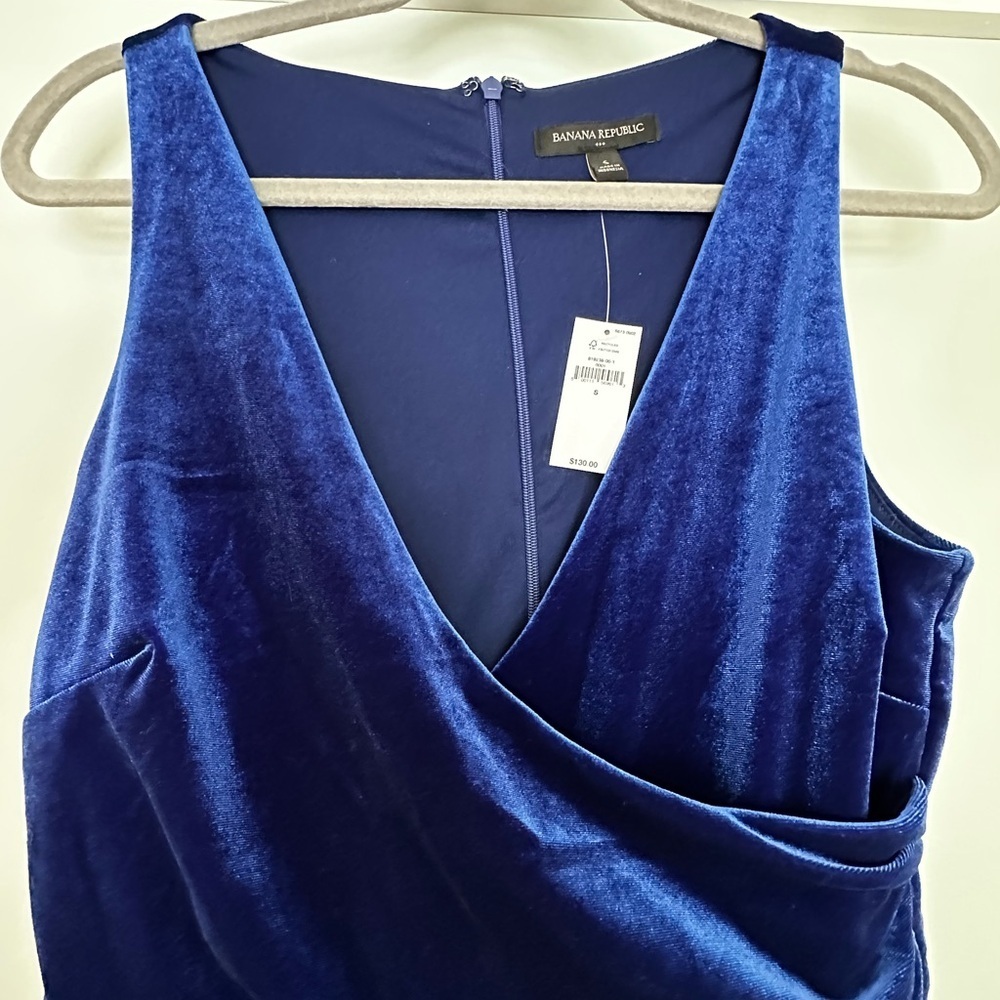 Banana Republic Royal Blue Velvet Jumpsuit - Picture 3 of 11